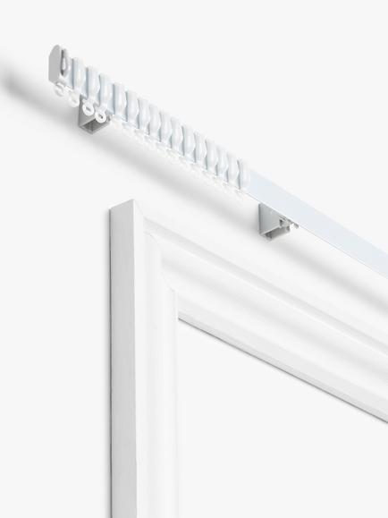 John Lewis Aluminium Uncorded Lightweight Curtain Track, White, White