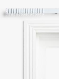 John Lewis Aluminium Uncorded Lightweight Curtain Track, White - view 2, White