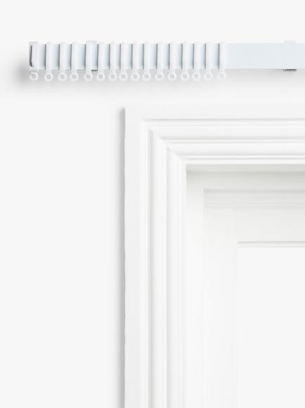 John Lewis Aluminium Uncorded Lightweight Curtain Track, White - view 2, White