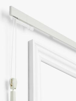 John Lewis Aluminium Corded Heavyweight Curtain Track, White, White