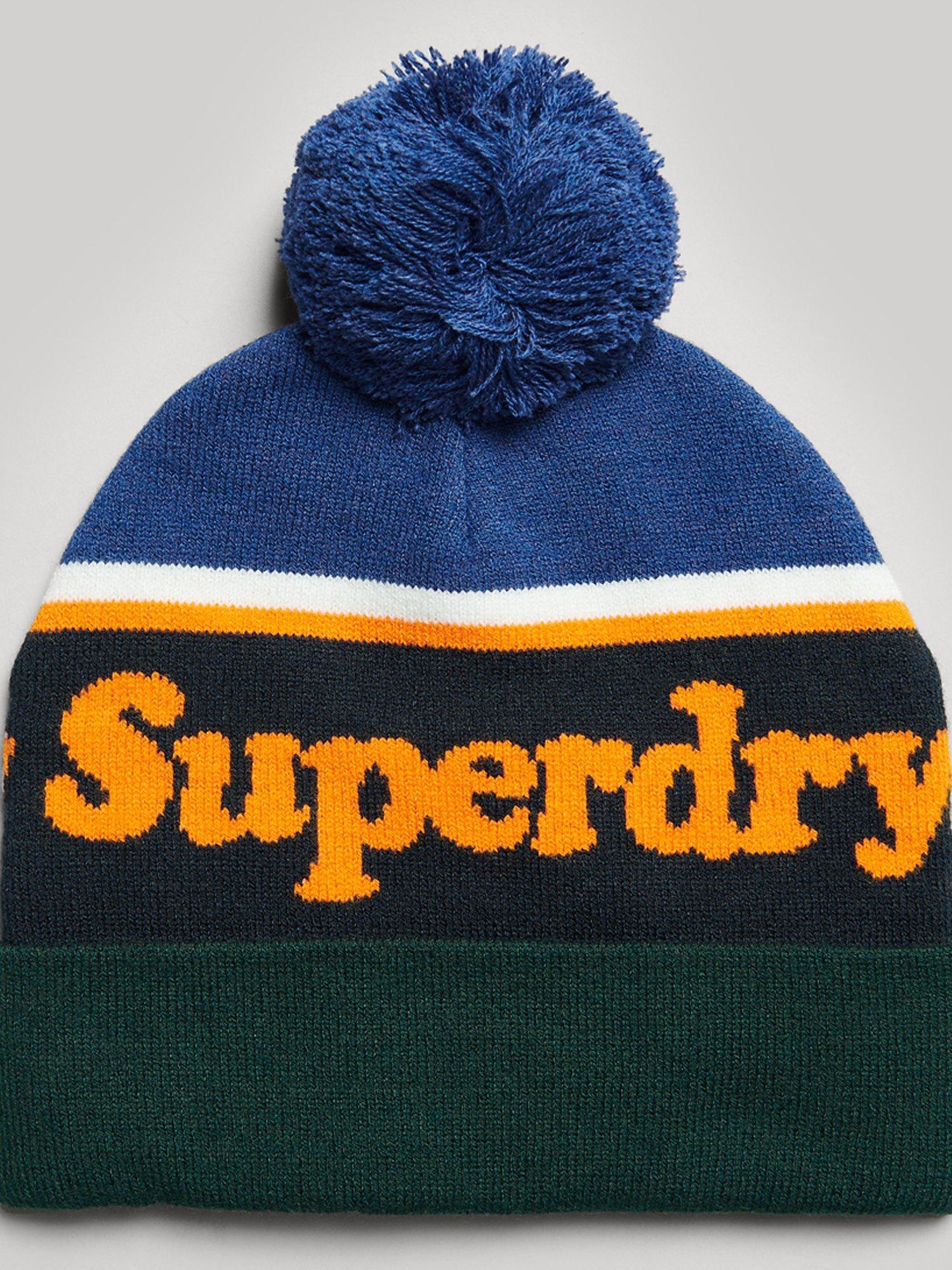 Superdry Essential Logo Beanie, Navy/Jaffa Orange, One Size