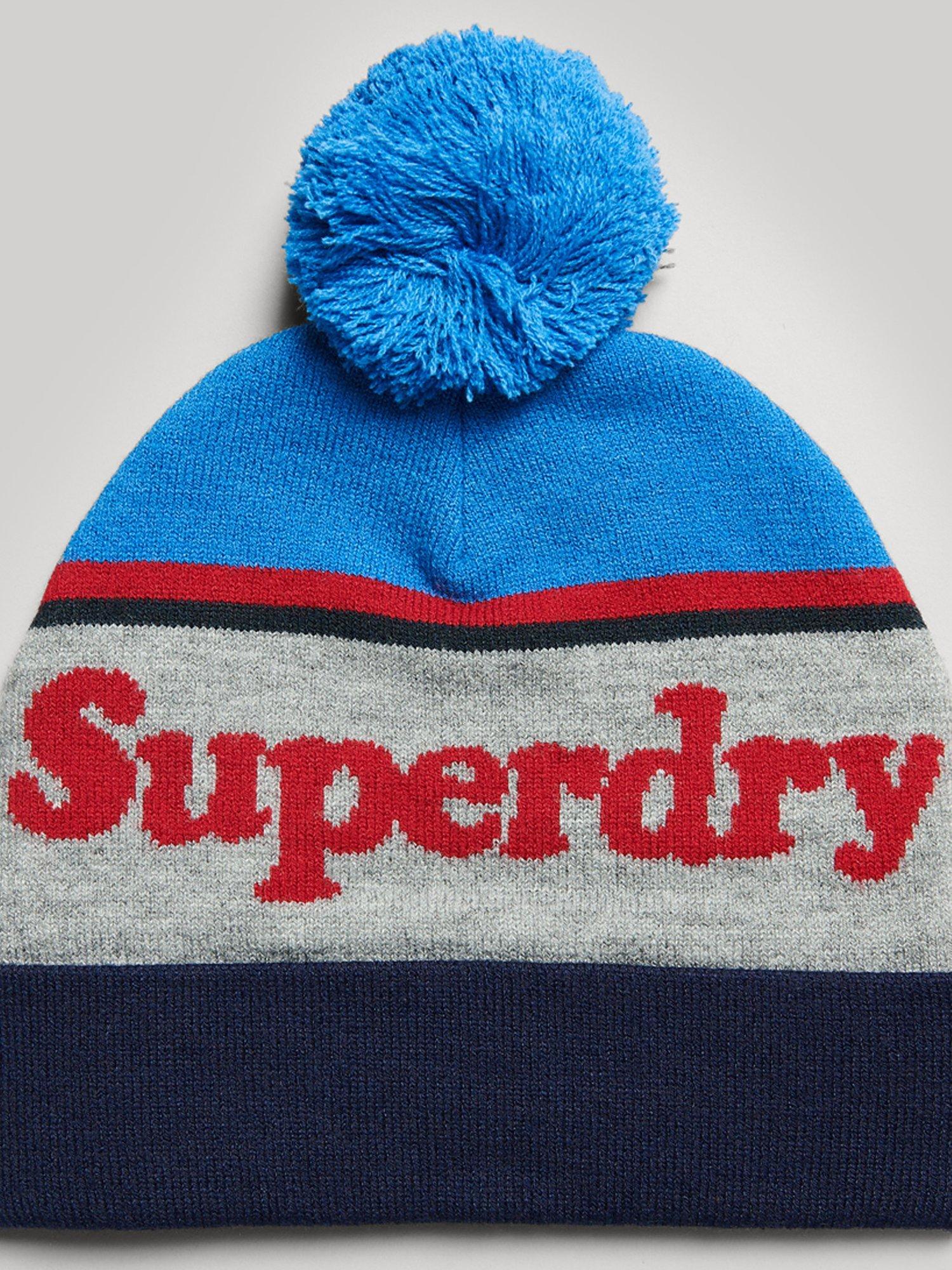 Superdry Essential Logo Beanie, New Royal/Red, One Size
