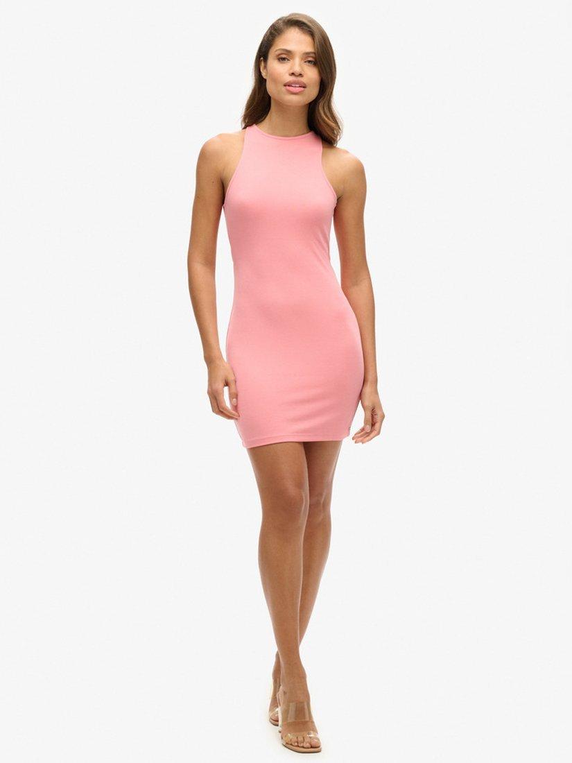 Product image 3 of 3, which shows Superdry Jersey Cross Back Mini Dress, Mauveglow Pink, 8