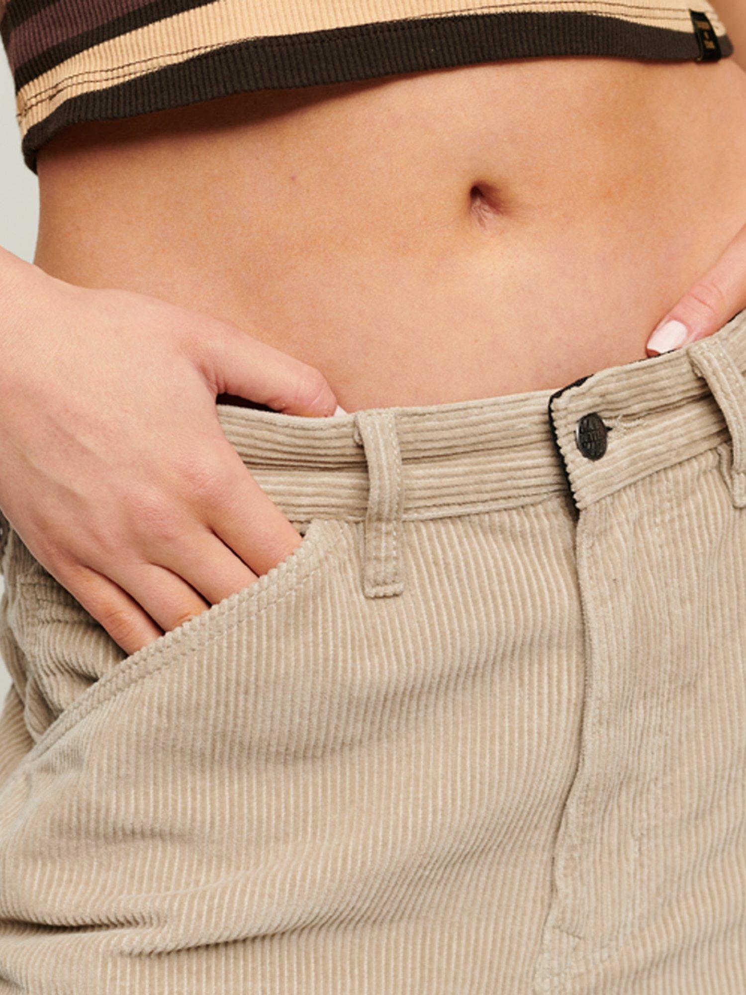 Product image 6 of 7, which shows Superdry Cord Carpenter Trousers, Stone/Taupe Brown, W28/L32