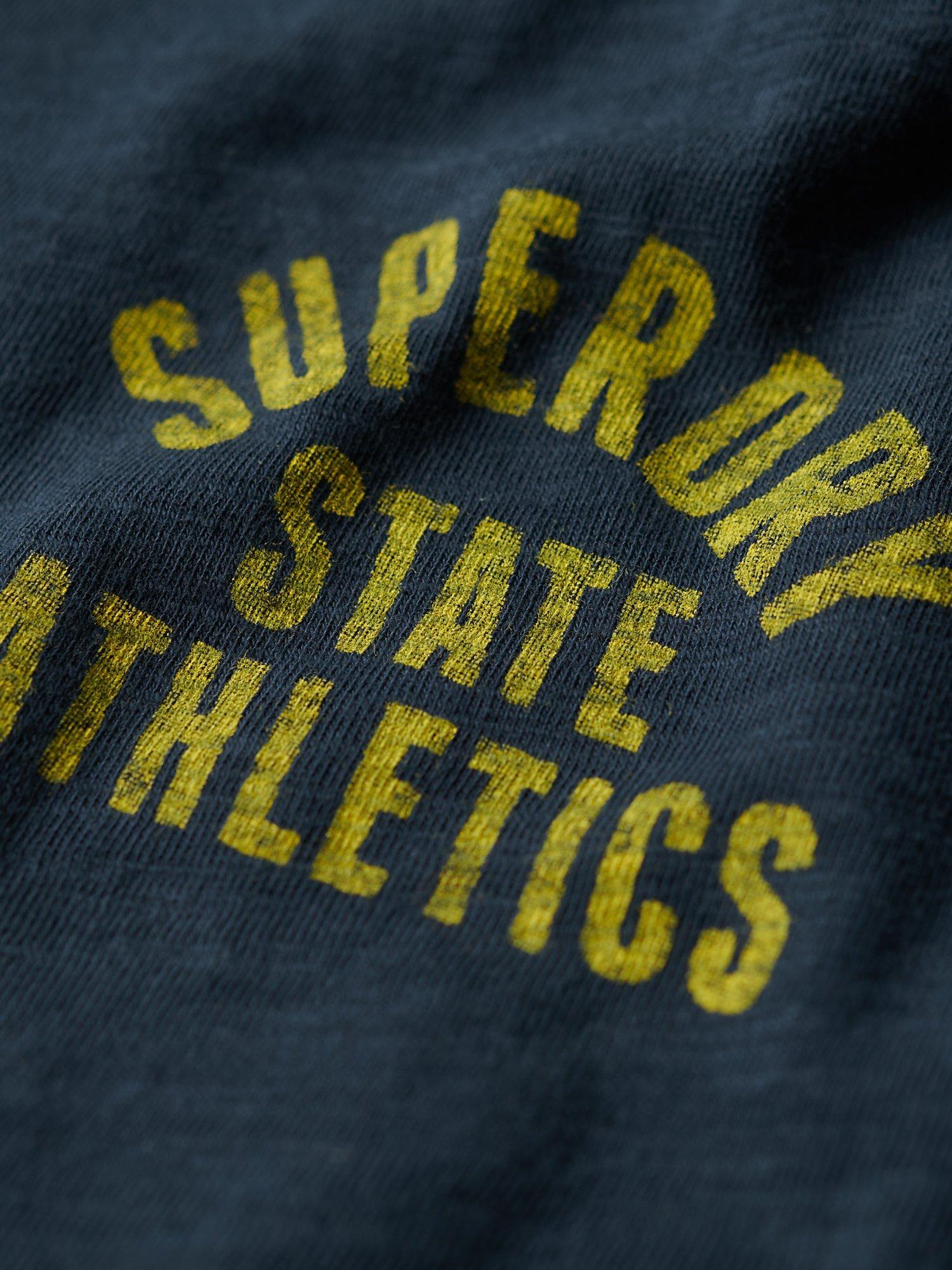 Product image 4 of 4, which shows Superdry Athletic Essential Slub 90s T-Shirt, Blueberry Navy, 6