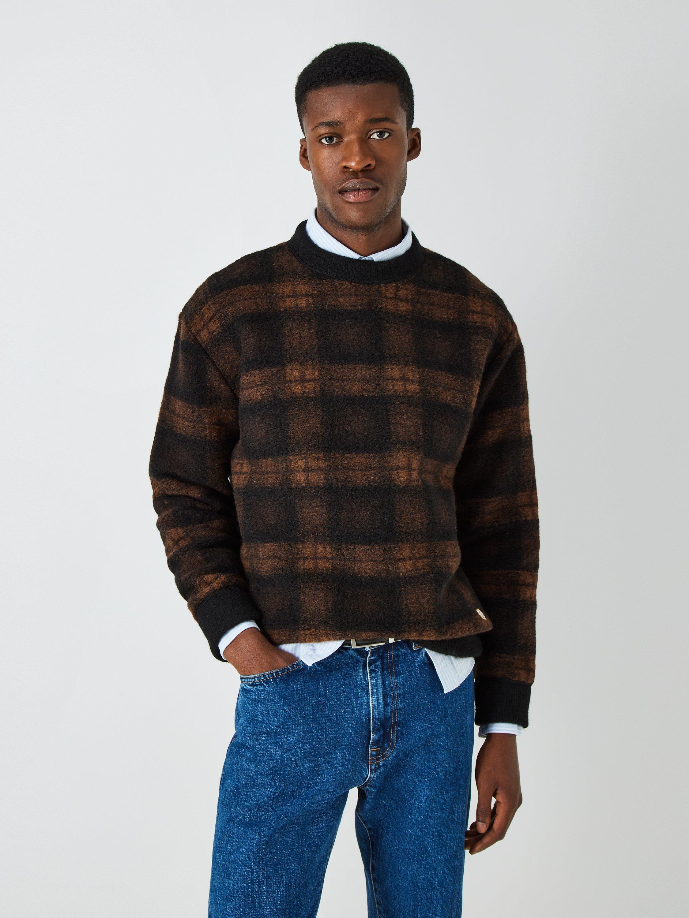 Armor Lux Mek Wool Blend Jumper, Carreaux Acajou