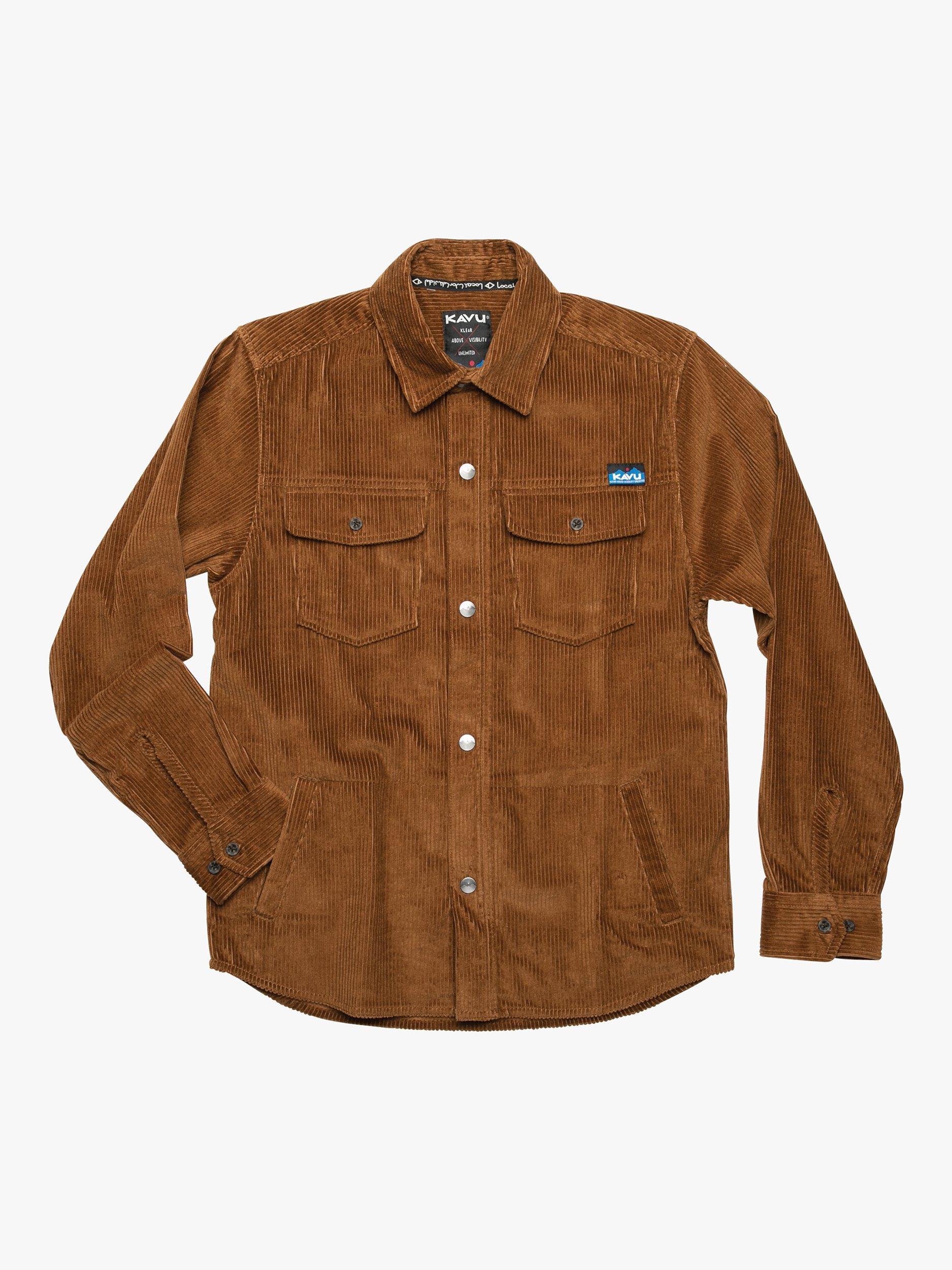 KAVU Petos Heavy Duty Corduroy Overshirt, Bronze Brown