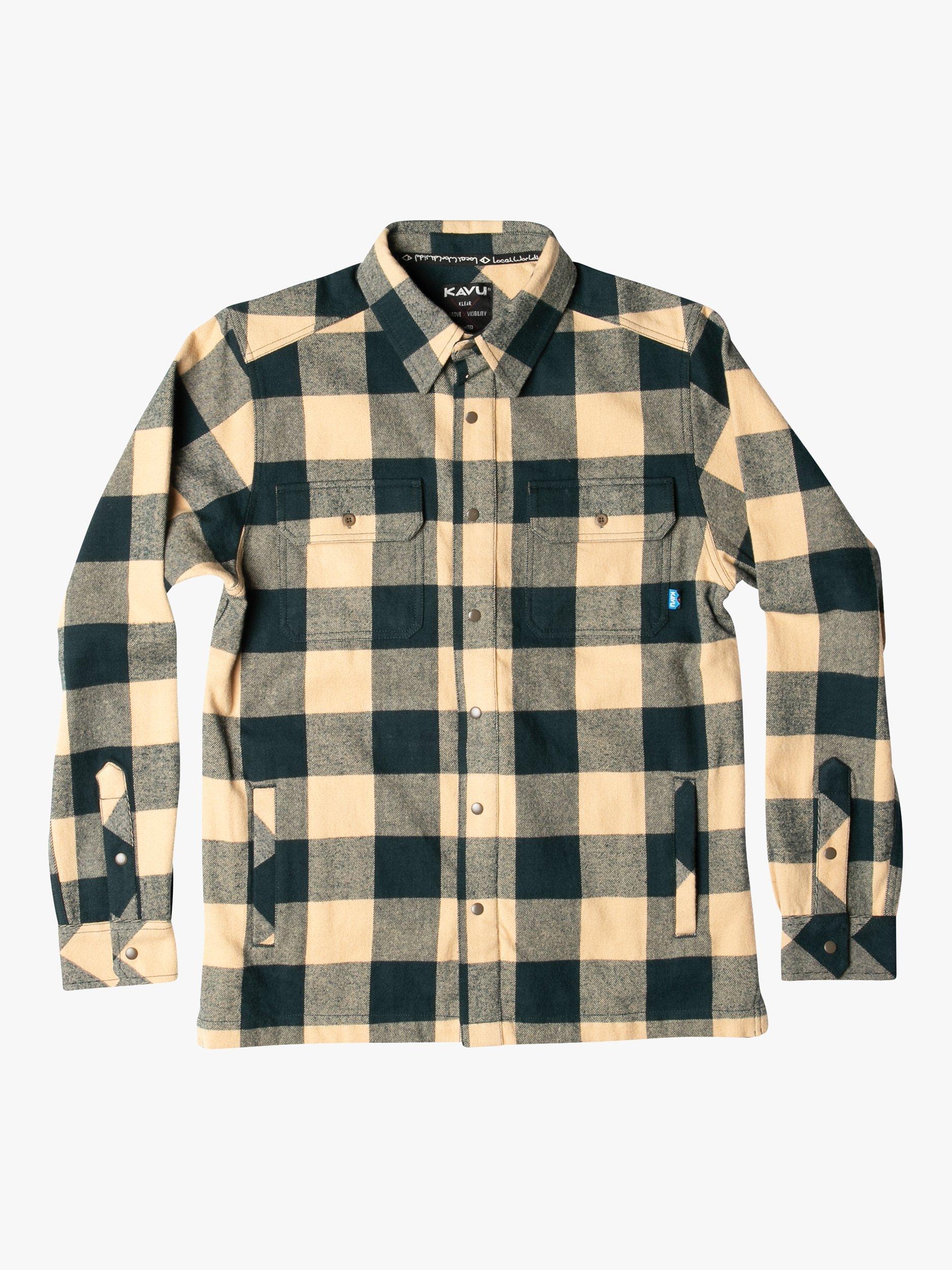 KAVU Northlake Checked Cotton Shacket, Watermark