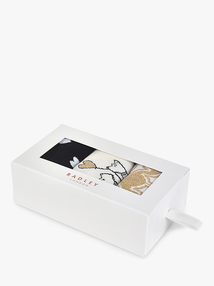 Radley Love Is In The Air Sock Gift Box, Pack of 3, Black/Multi