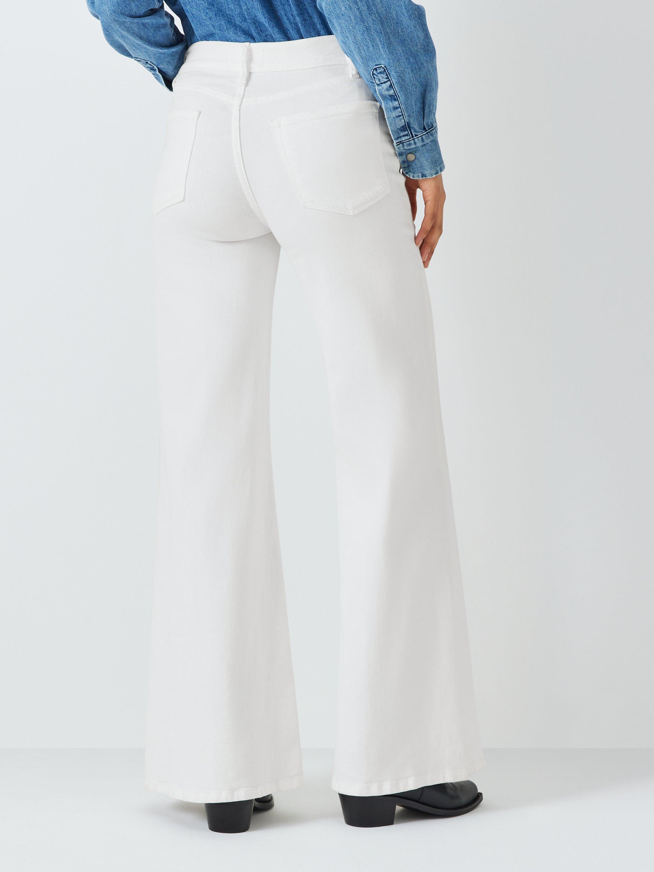 Product image 2 of 6, which shows FRAME Le Palazzo Wide Leg Jeans, White, 26