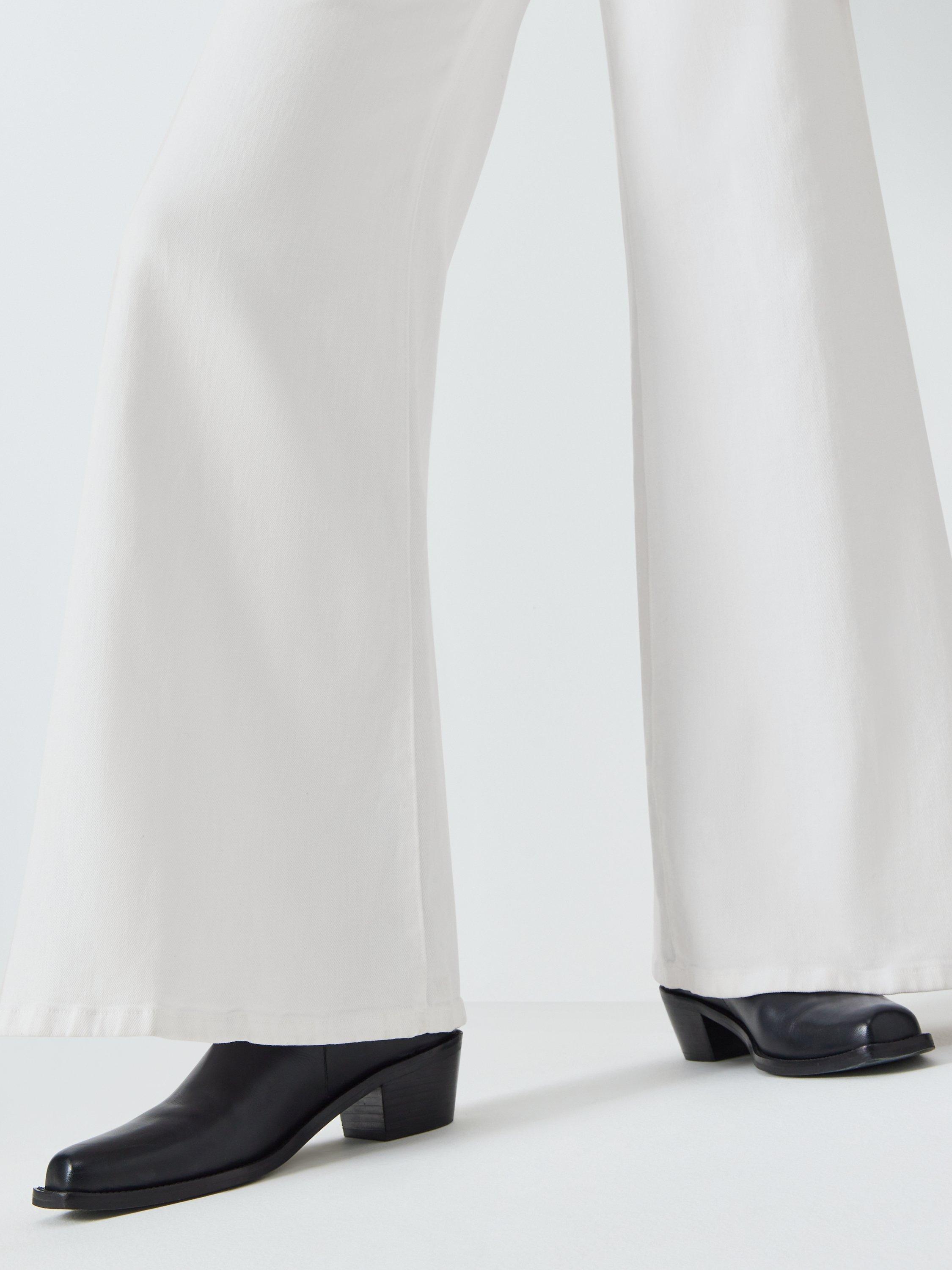 Product image 5 of 6, which shows FRAME Le Palazzo Wide Leg Jeans, White, 26