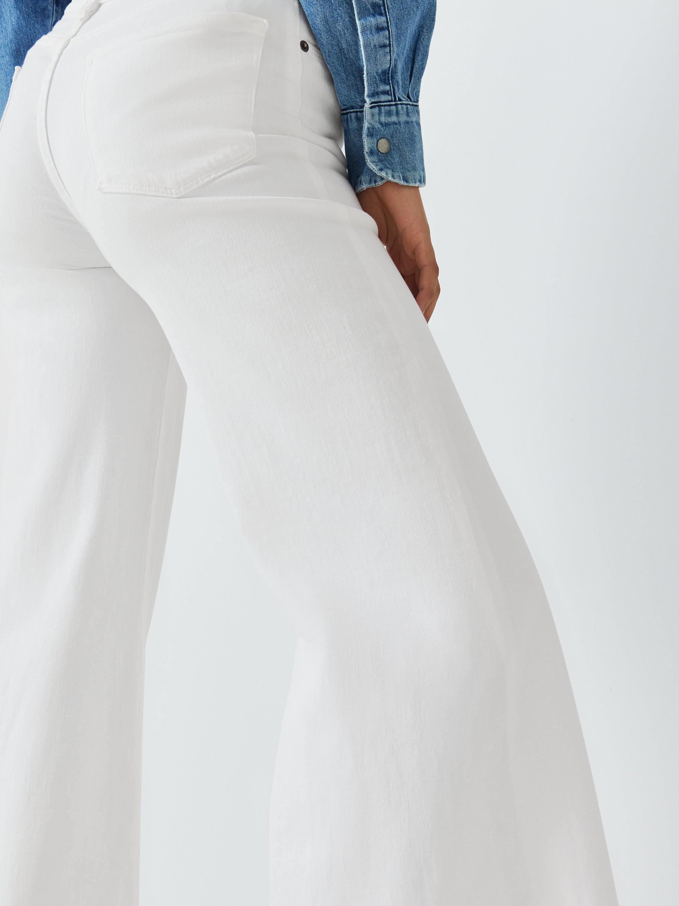 Product image 6 of 6, which shows FRAME Le Palazzo Wide Leg Jeans, White, 26