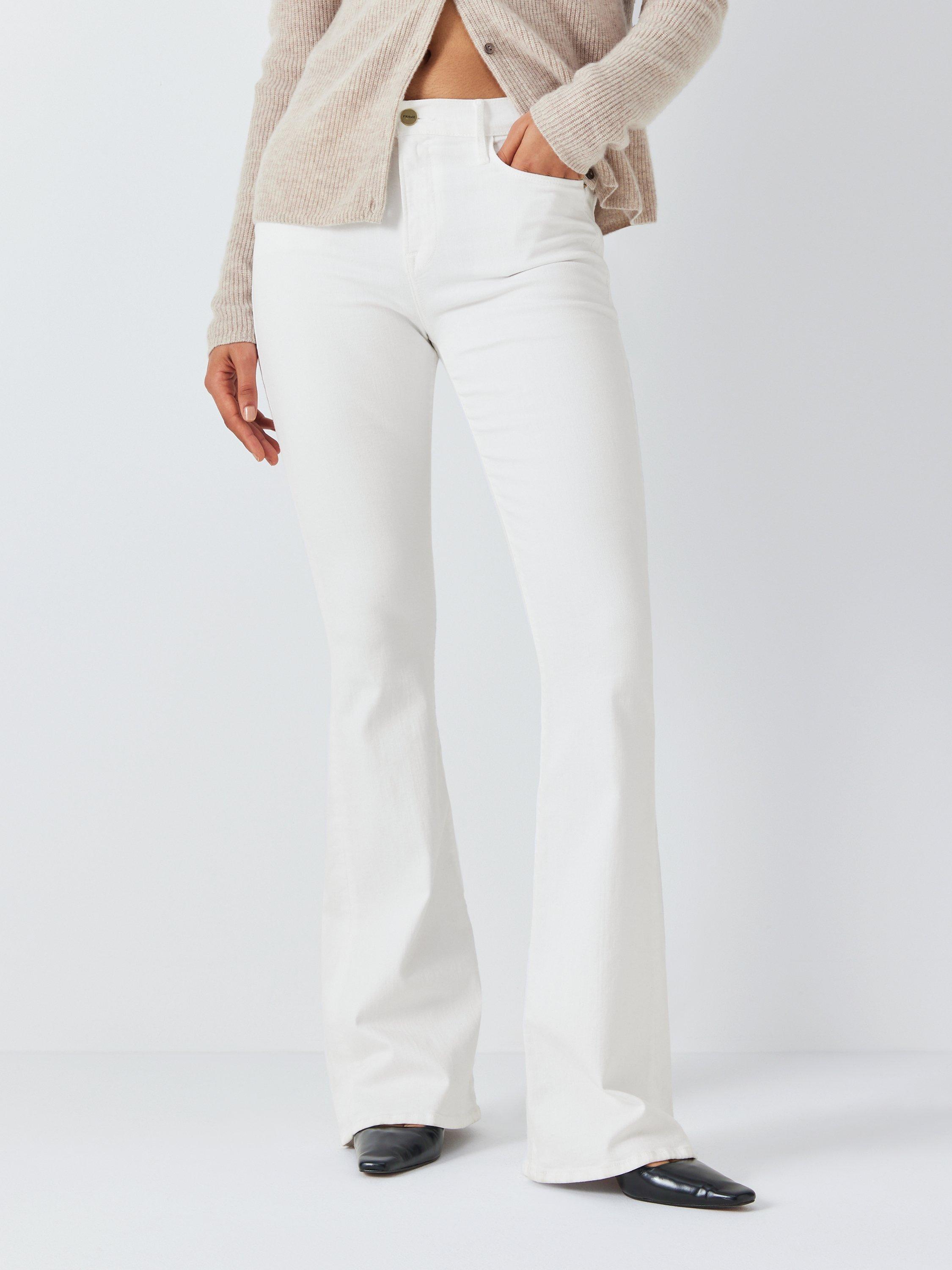 Frame Le High Flare 2024 in Blanc Size 30