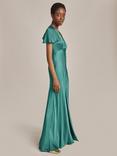 Ghost Delphine Bias Cut Satin Maxi Dress