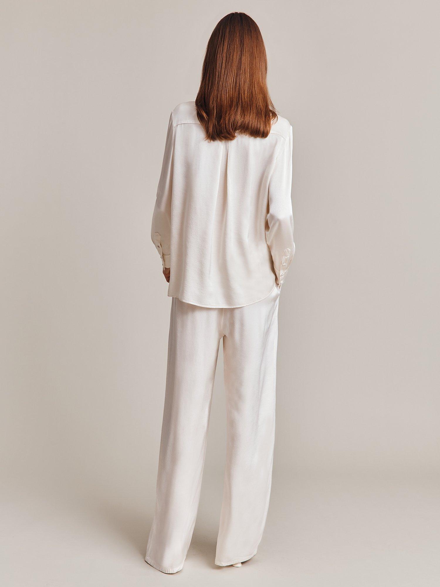 Product image 2 of 3, which shows Ghost Ellie Satin Shirt, Ivory, XL