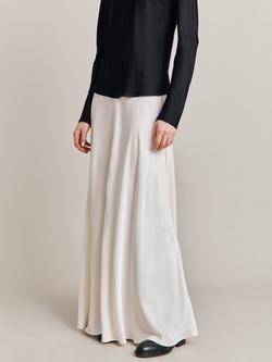 Ghost Adrianna Satin Maxi Skirt, Ivory