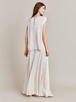 Ghost Adrianna Satin Maxi Skirt - view 2, Ivory