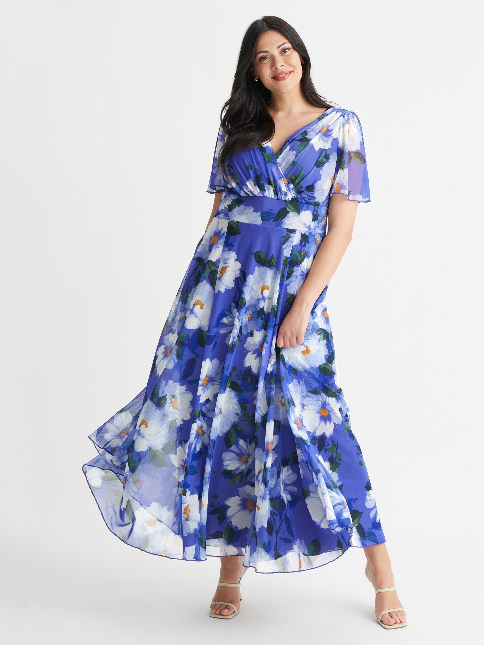 Scarlett & Jo Isabelle Daisy Maxi Dress, Blue/Multi