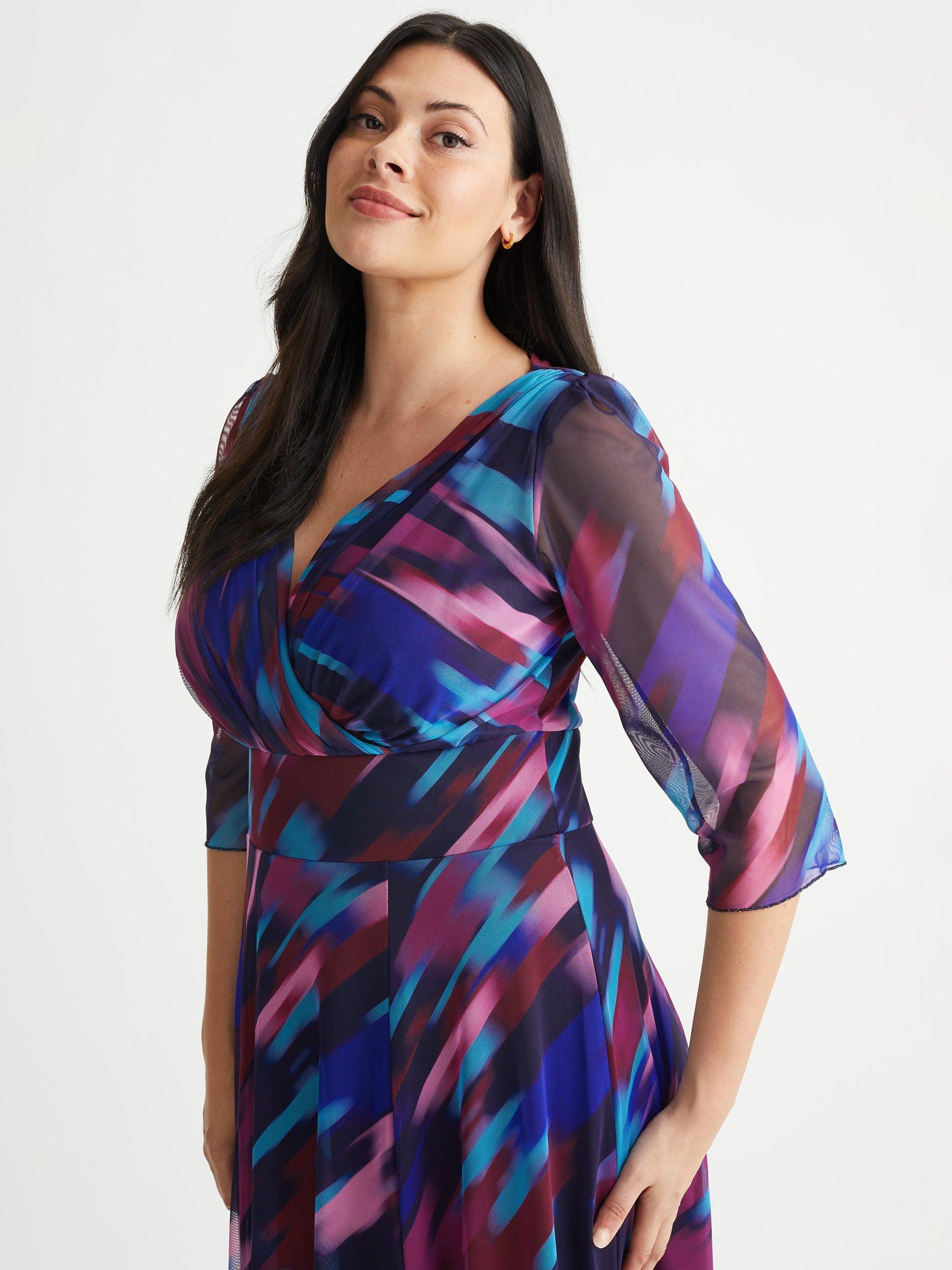 Product image 2 of 4, which shows Scarlett & Jo Verity Magenta Maxi Dress, Magenta/Multi, 14