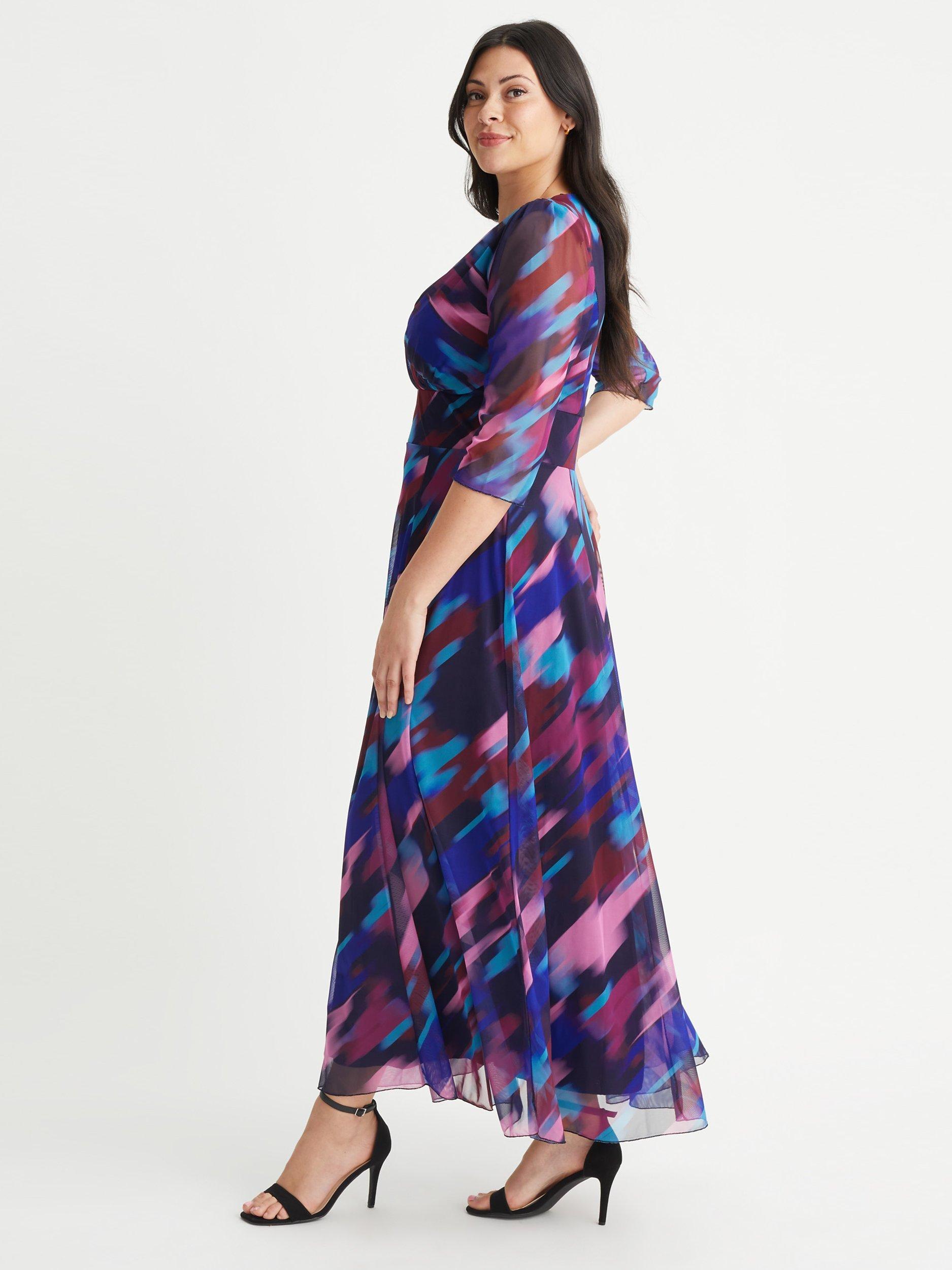 Product image 3 of 4, which shows Scarlett & Jo Verity Magenta Maxi Dress, Magenta/Multi, 14