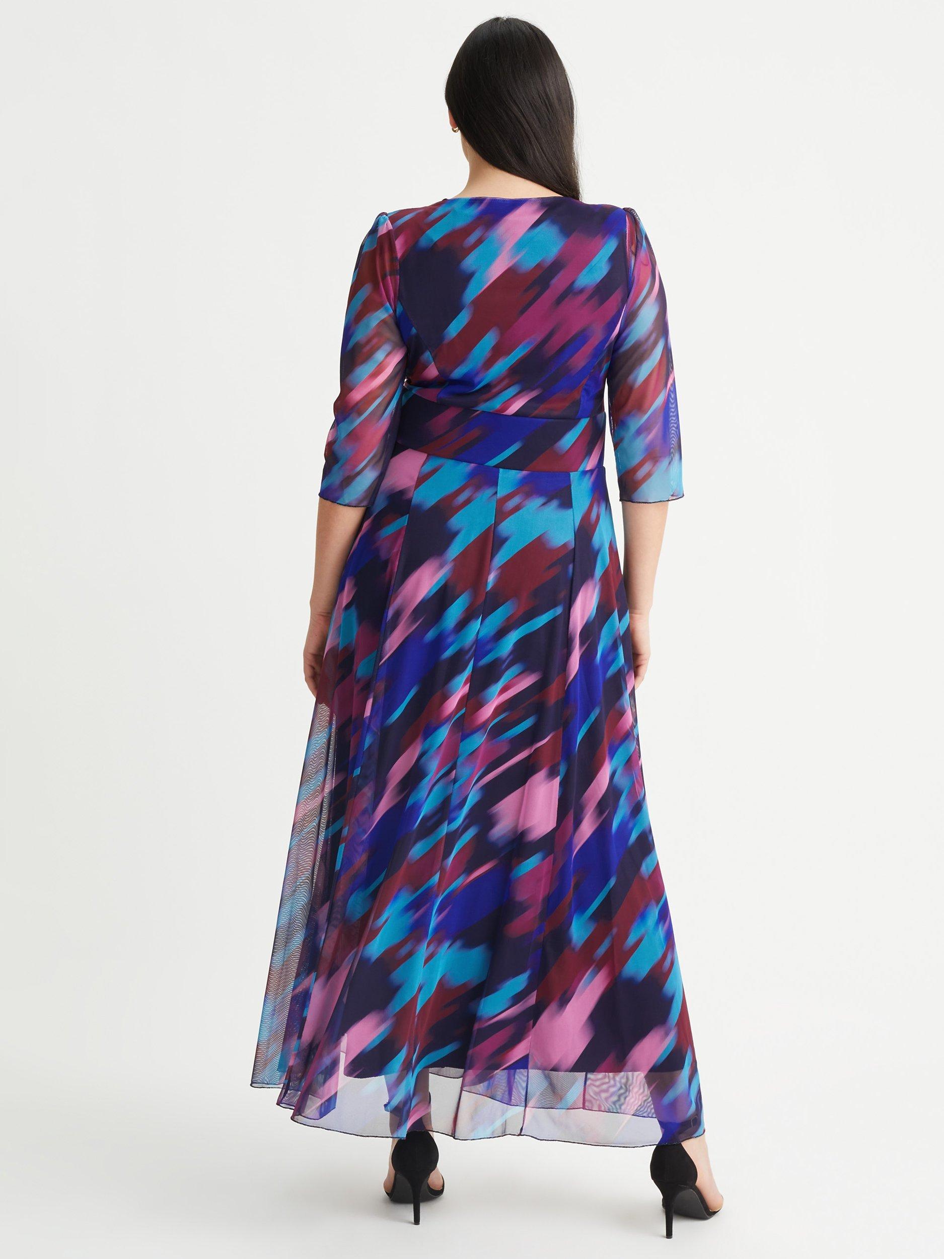 Product image 4 of 4, which shows Scarlett & Jo Verity Magenta Maxi Dress, Magenta/Multi, 14