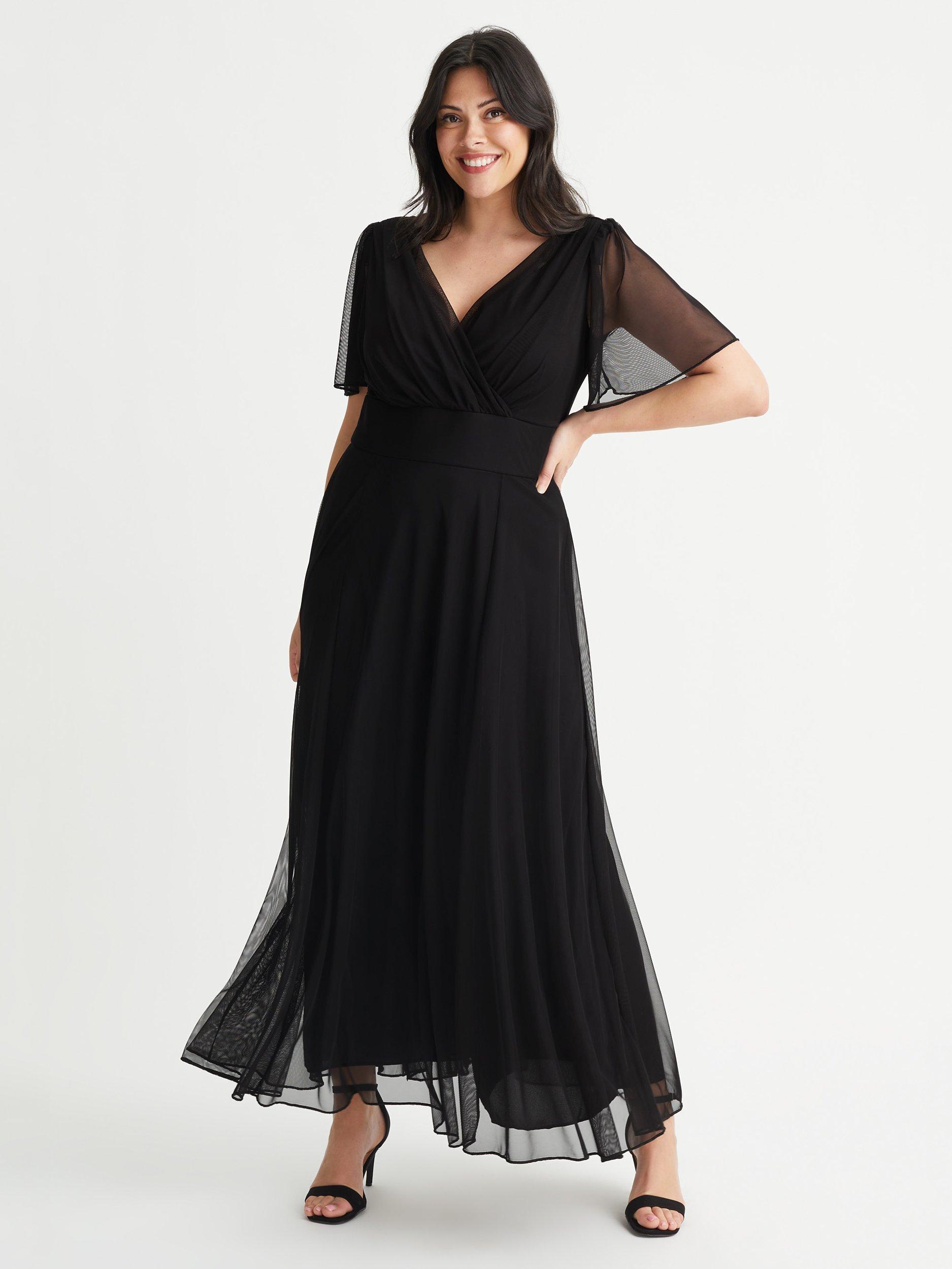 Scarlett & Jo Isabelle Plain Maxi Dress, Black, 14