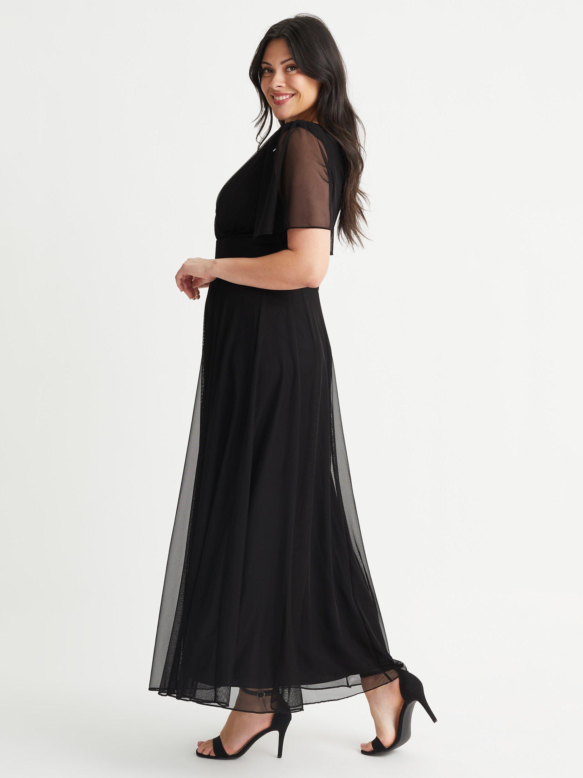 Scarlett & Jo Isabelle Plain Maxi Dress, Black, 14