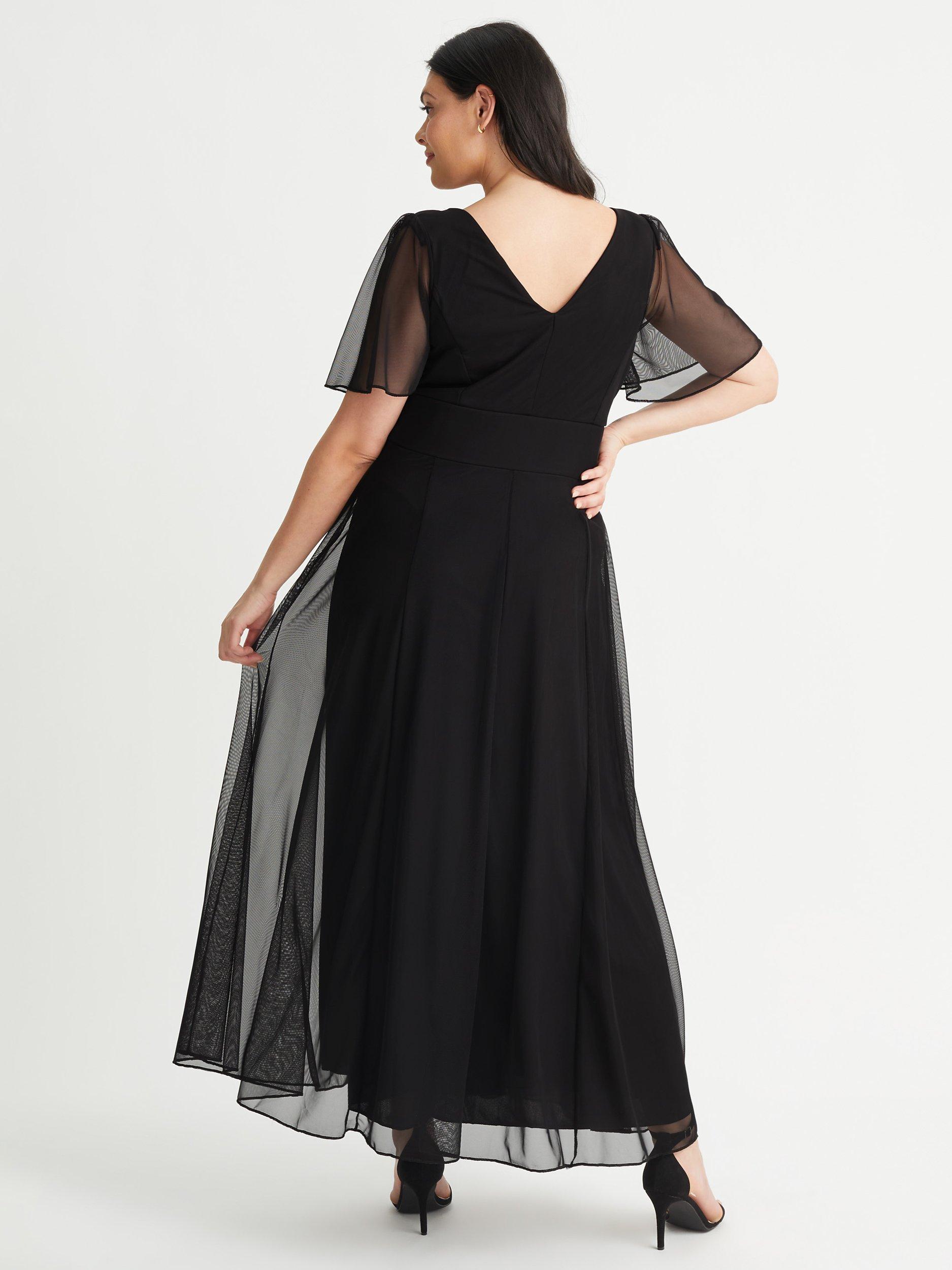 Scarlett & Jo Isabelle Plain Maxi Dress, Black, 14