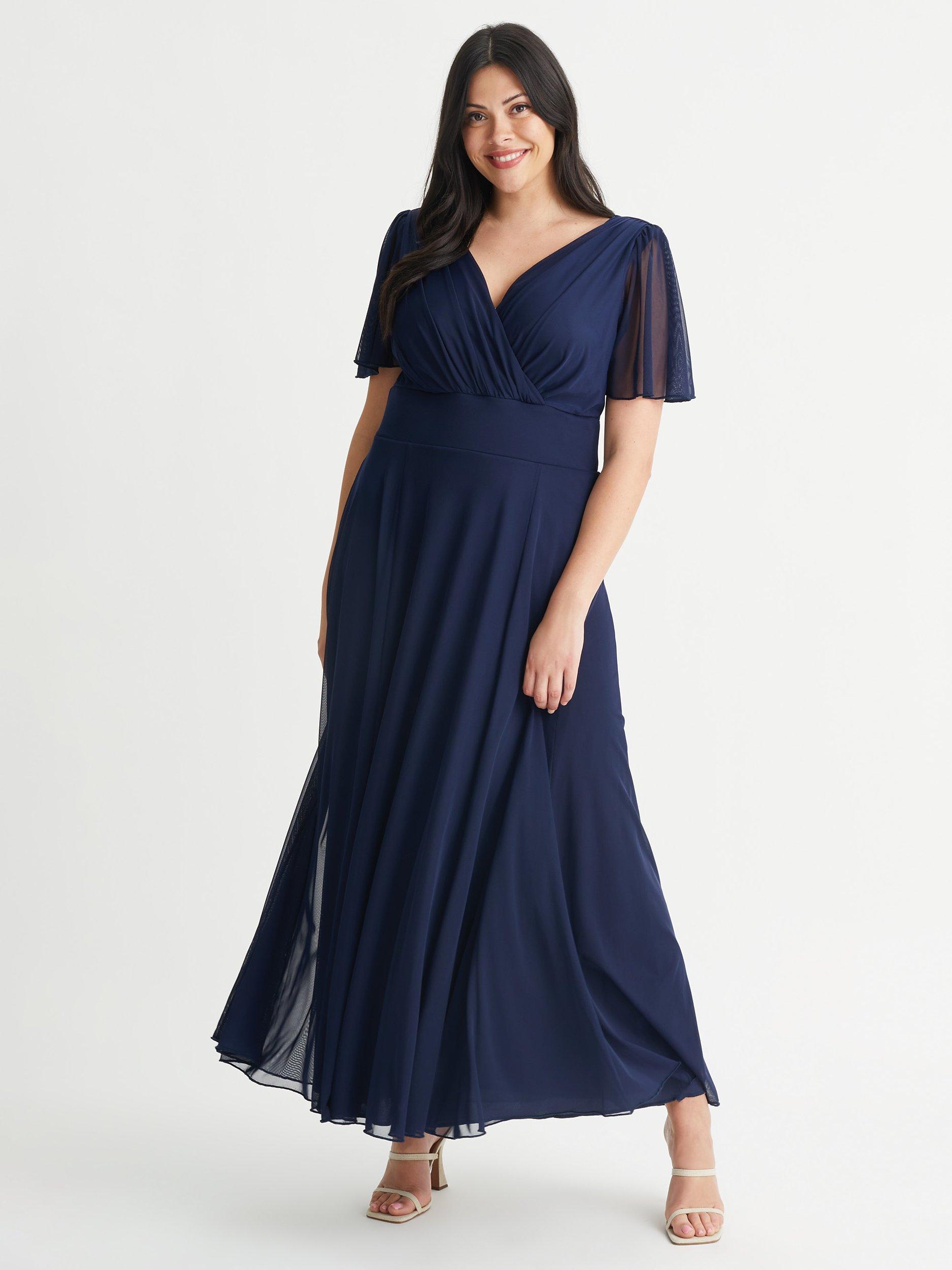 Product image 1 of 4, which shows Scarlett & Jo Isabelle Plain Maxi Dress, Navy, 12