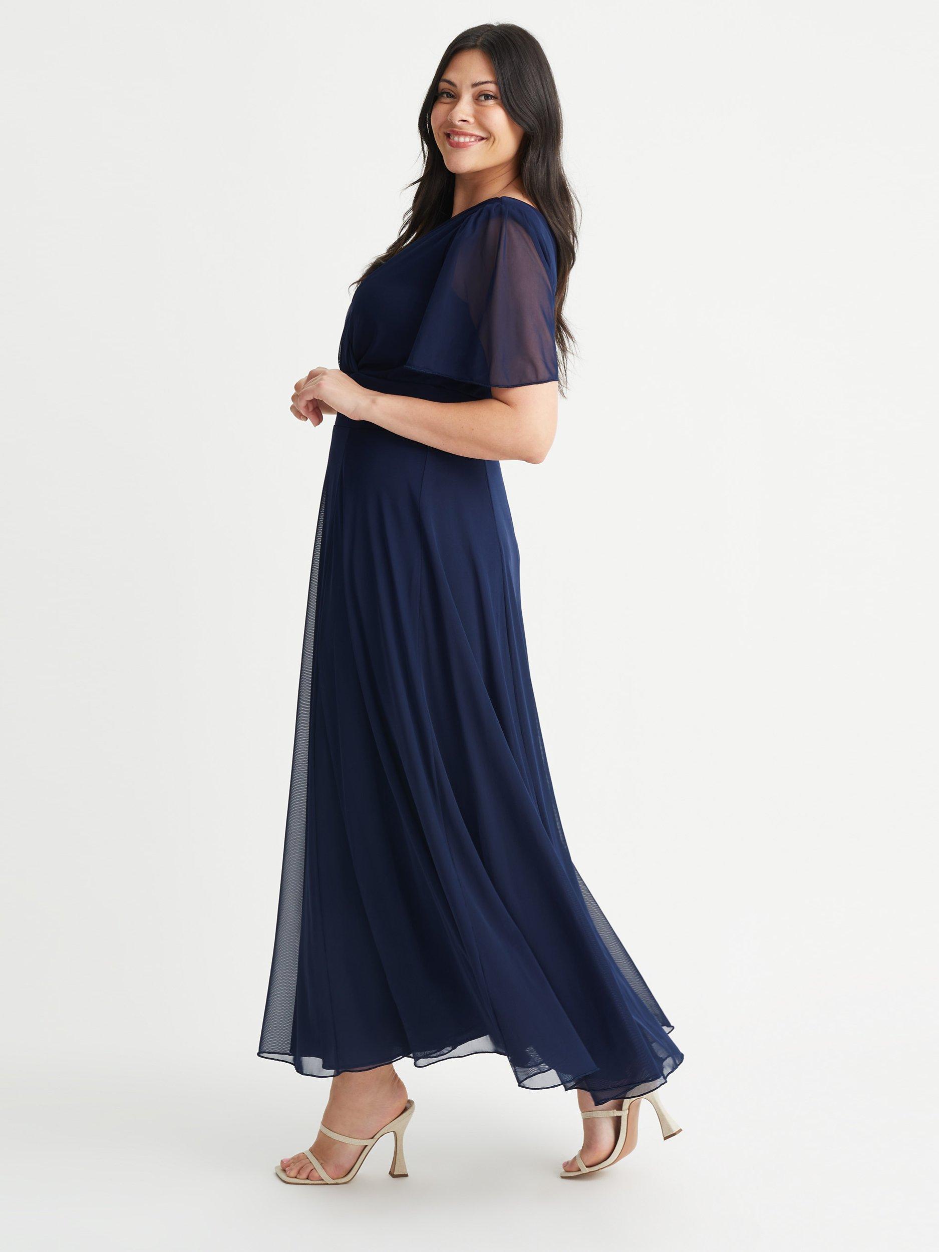 Product image 3 of 4, which shows Scarlett & Jo Isabelle Plain Maxi Dress, Navy, 12