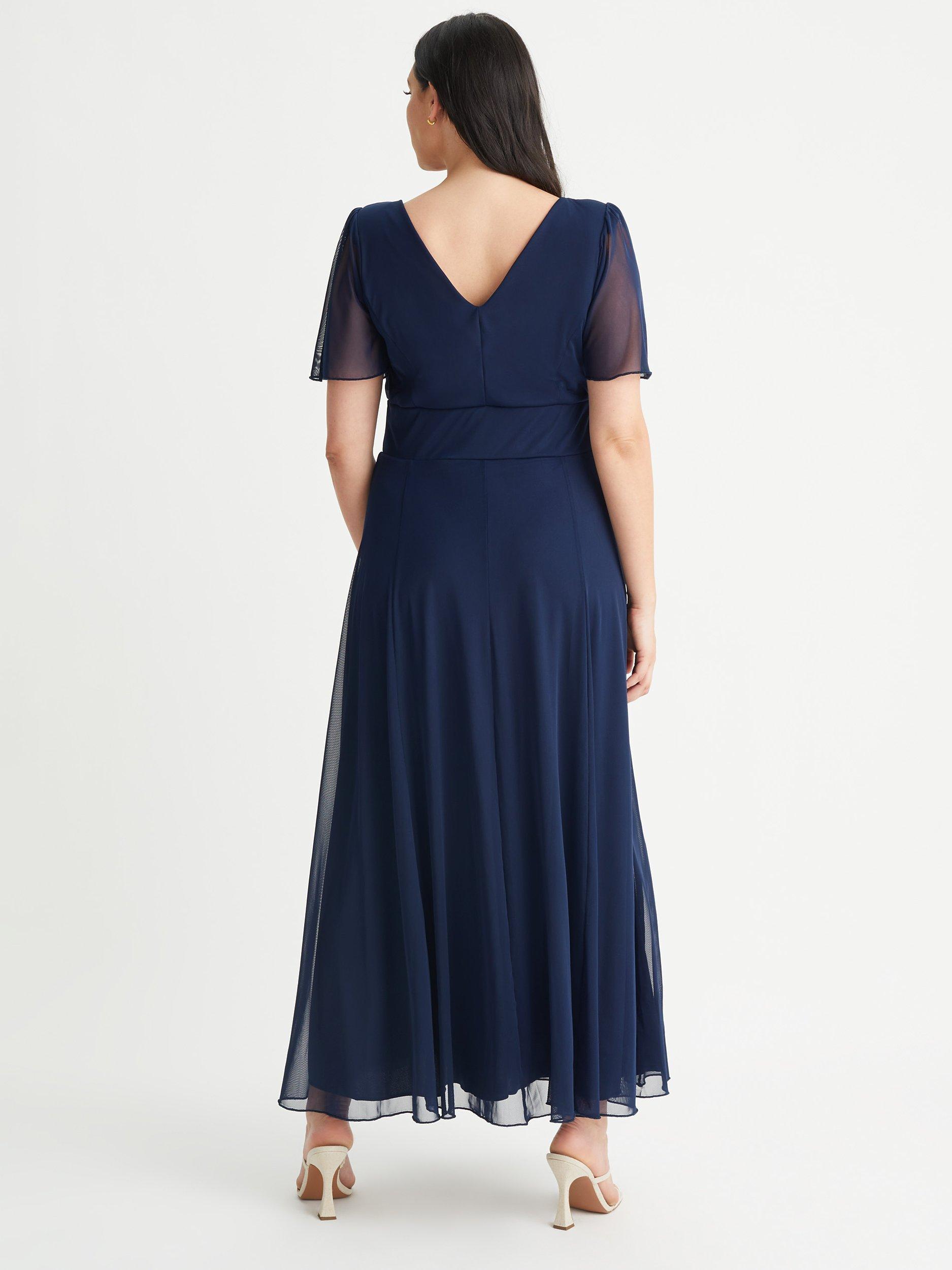 Product image 4 of 4, which shows Scarlett & Jo Isabelle Plain Maxi Dress, Navy, 12
