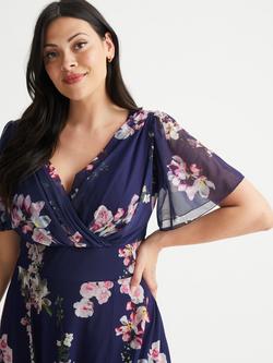 Scarlett & Jo Isabelle Flower Maxi Dress, Blue/Multi - view 2, Blue/Multi