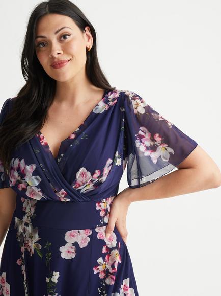 Scarlett & Jo Isabelle Flower Maxi Dress, Blue/Multi - view 2, Blue/Multi