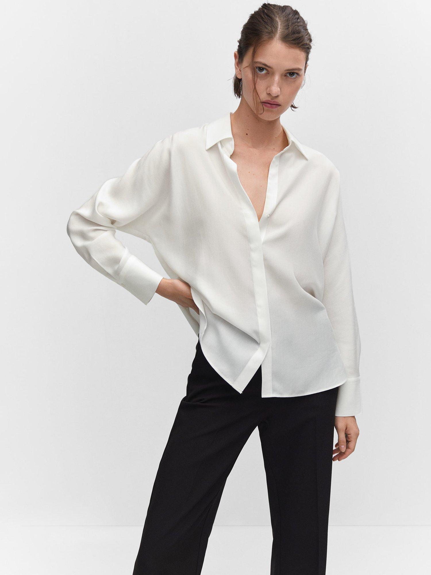 Mango Lima Fluid Shirt, Natural White