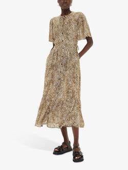 Whistles Ink Spot Print Trapeze Midi Dress, Multi, Multi