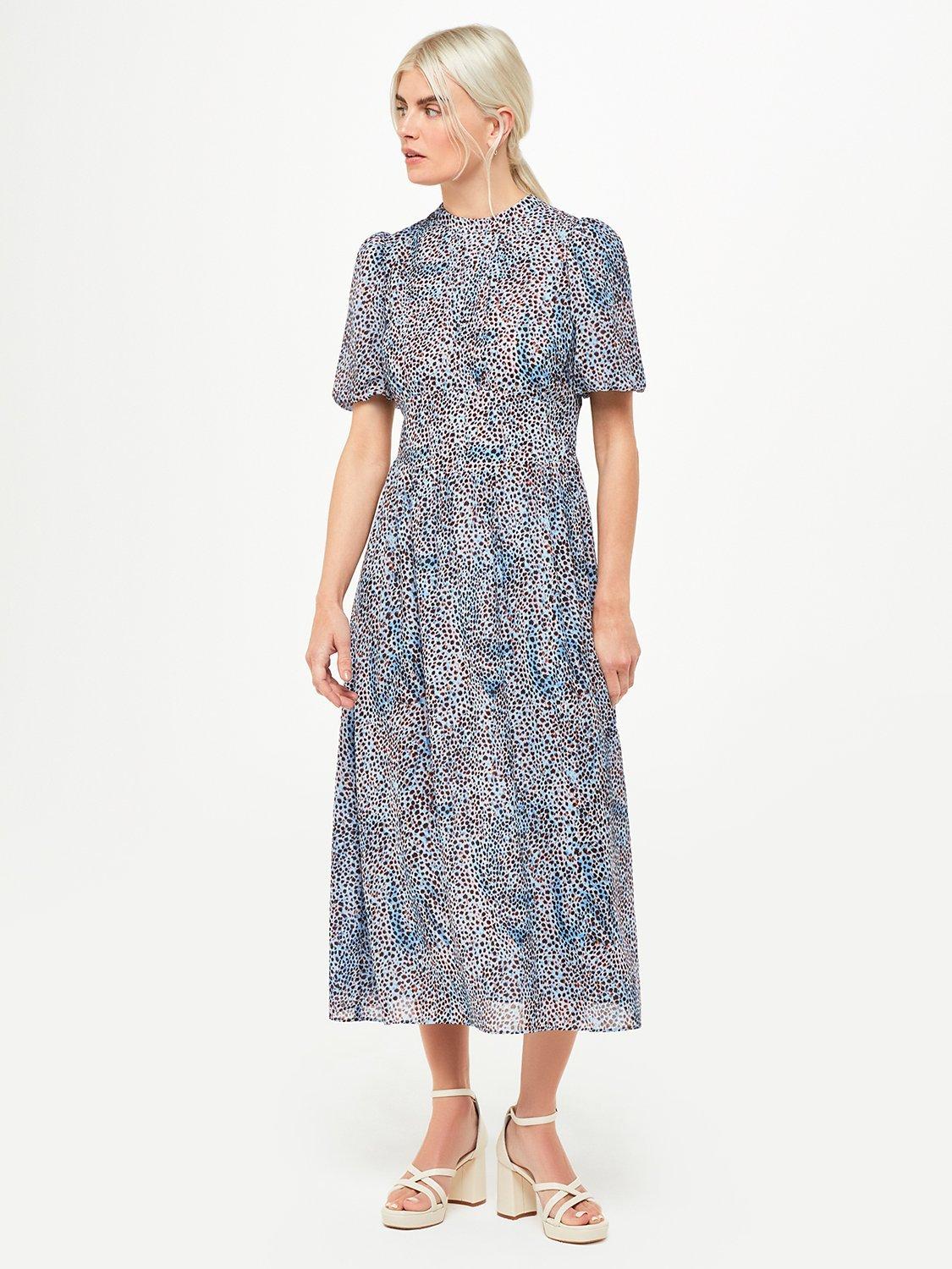 Whistles Petite Ink Spot Blair Dress, Blue/Multi