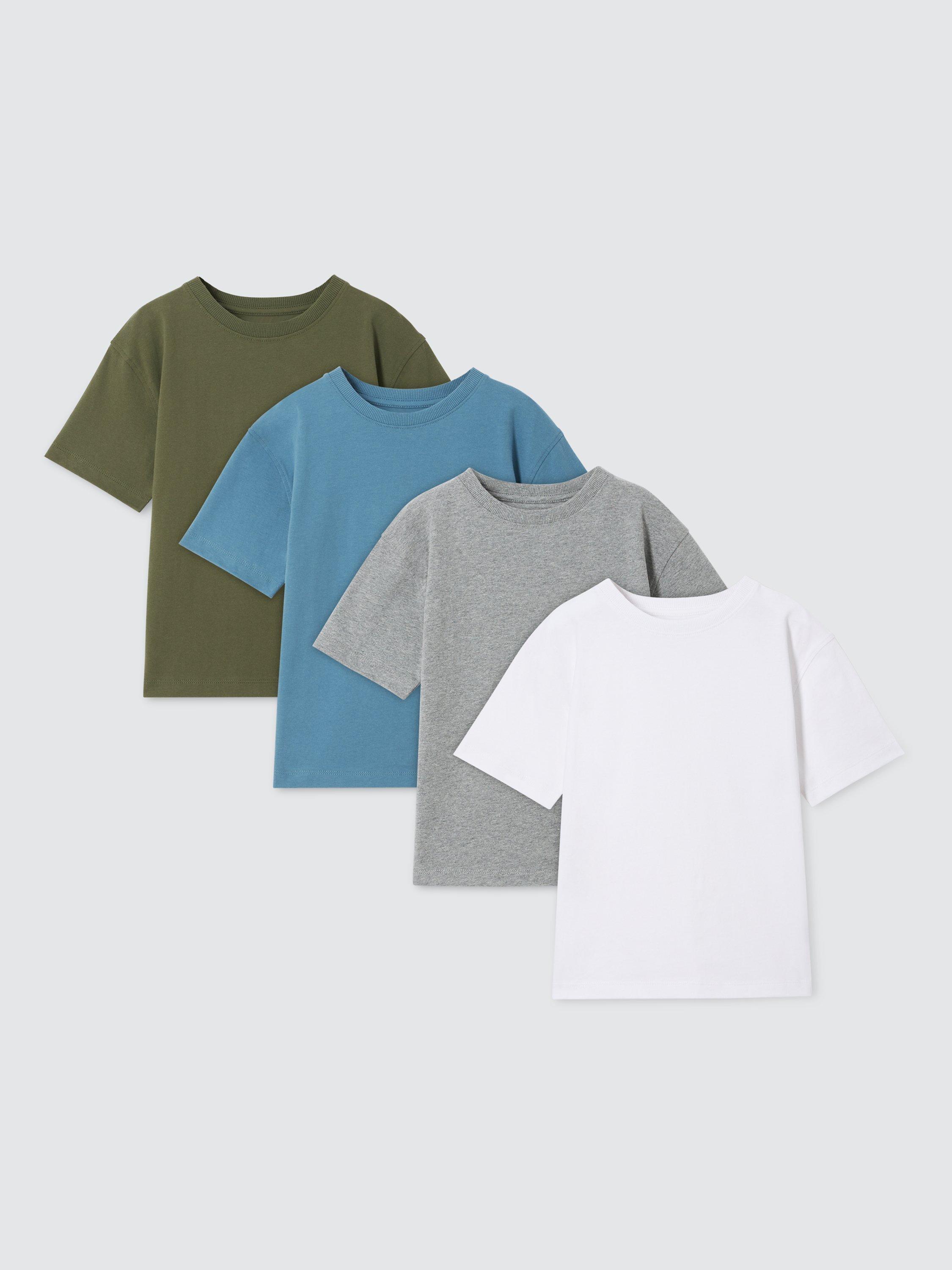 John Lewis Kids' Plain Short Sleeve T-Shirts, Pack of 4, Multi