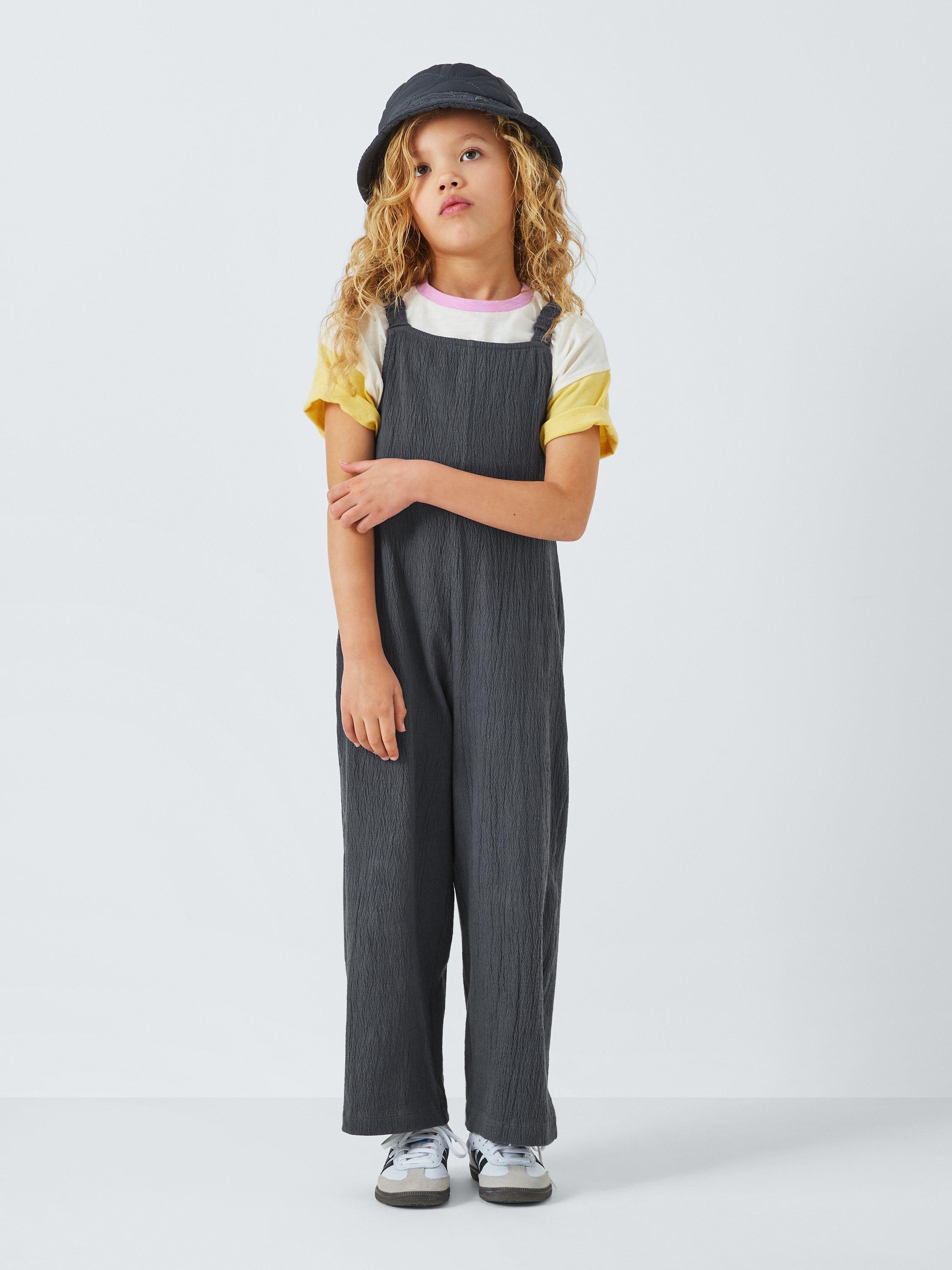 John Lewis ANYDAY Kids' Crinkle Strappy Jumpsuit, Black