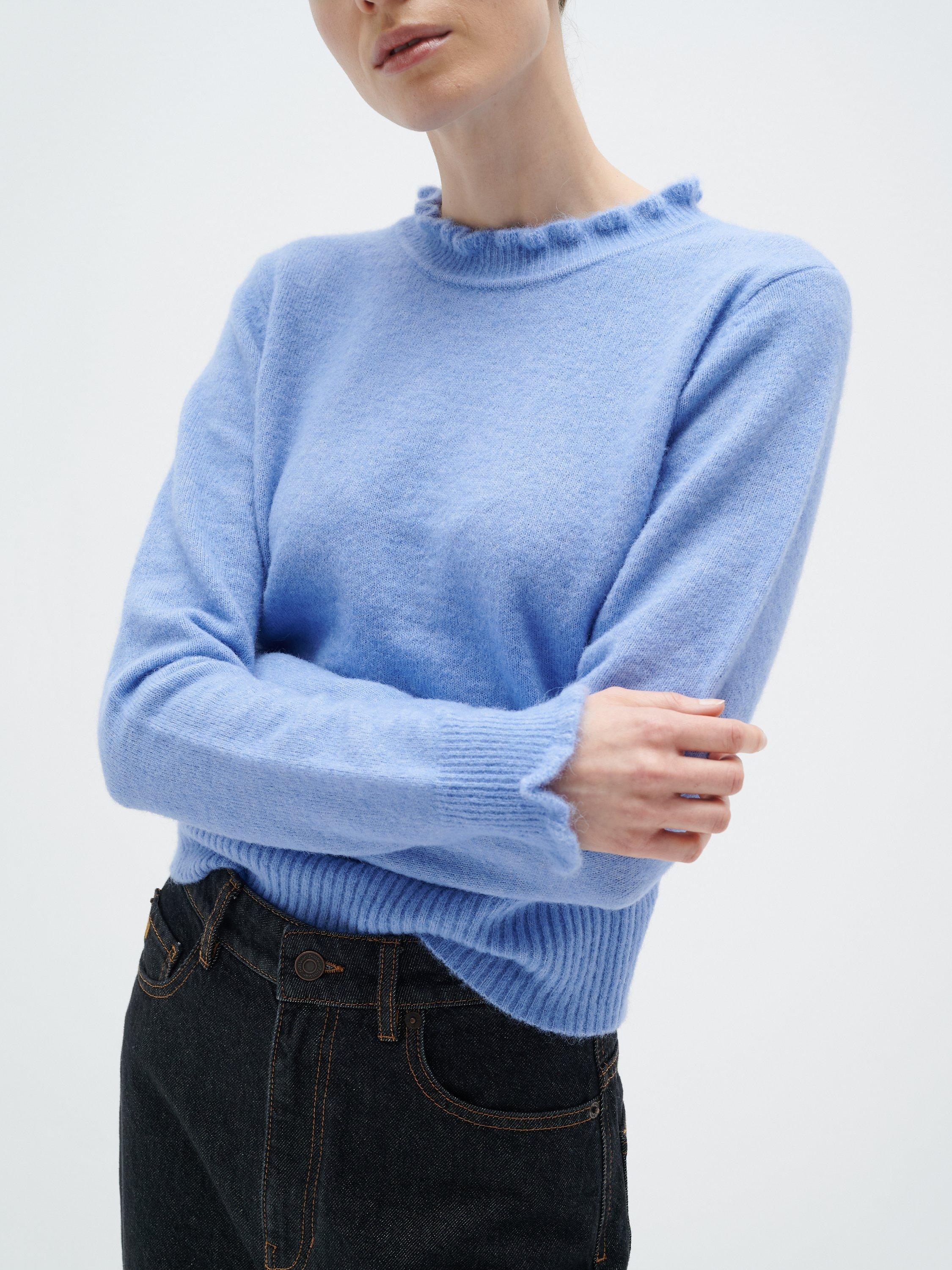 InWear Anaja Plain Frill Neck Jumper, Cornflower
