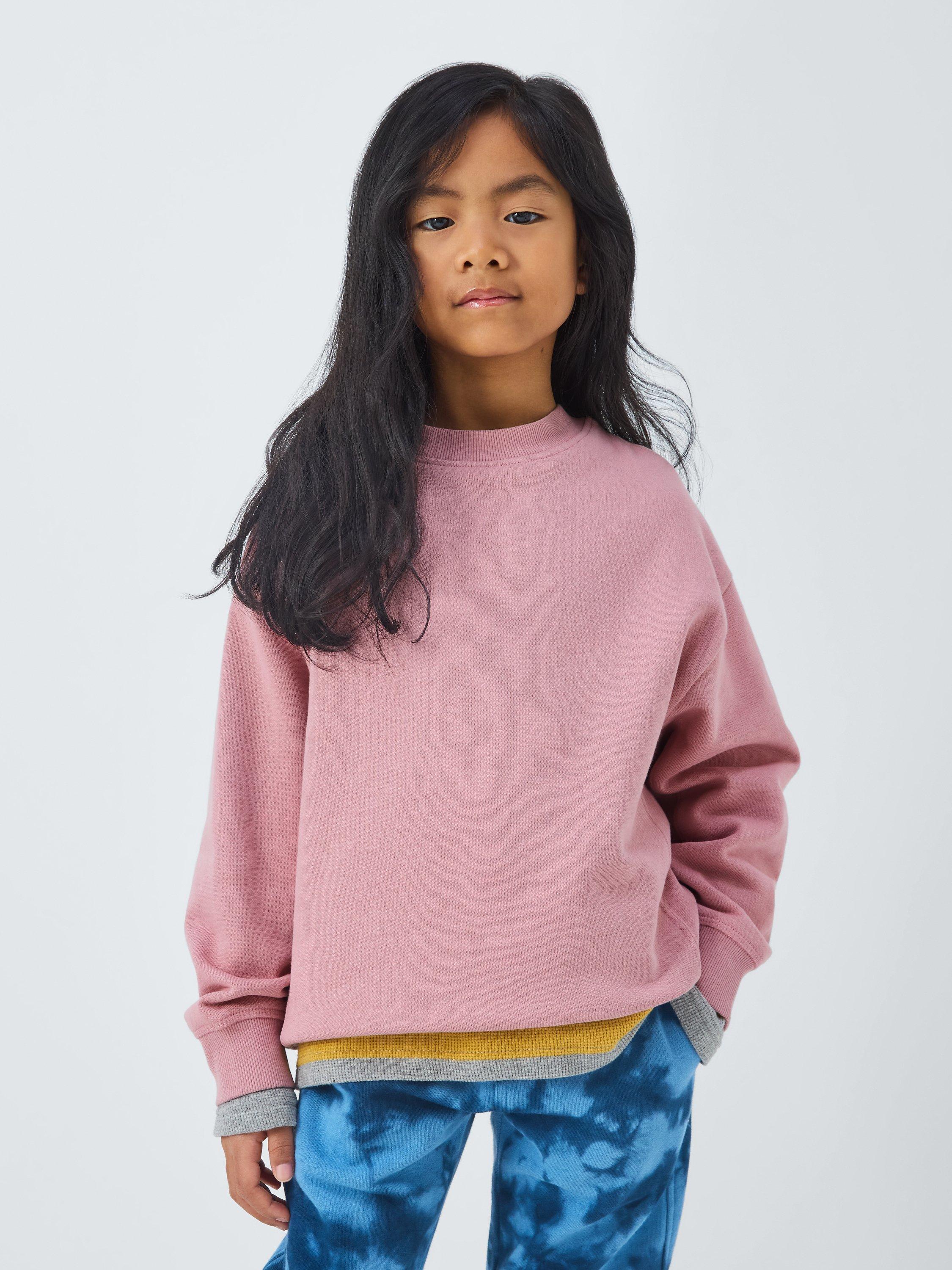 John Lewis Kids' Plain Pullover Sweatshirt, Pink