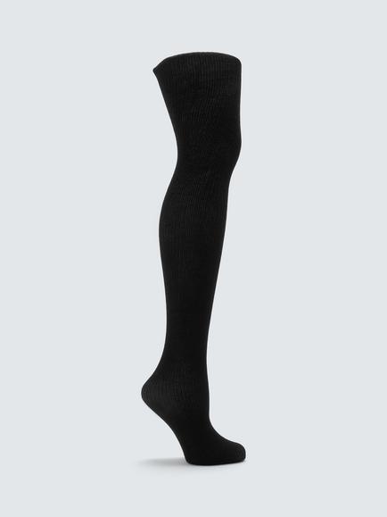 John Lewis 170 Denier Opaque Wool Blend Ribbed Tights, Black