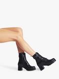 Carvela Secure 2 Leather Biker Boots, Black