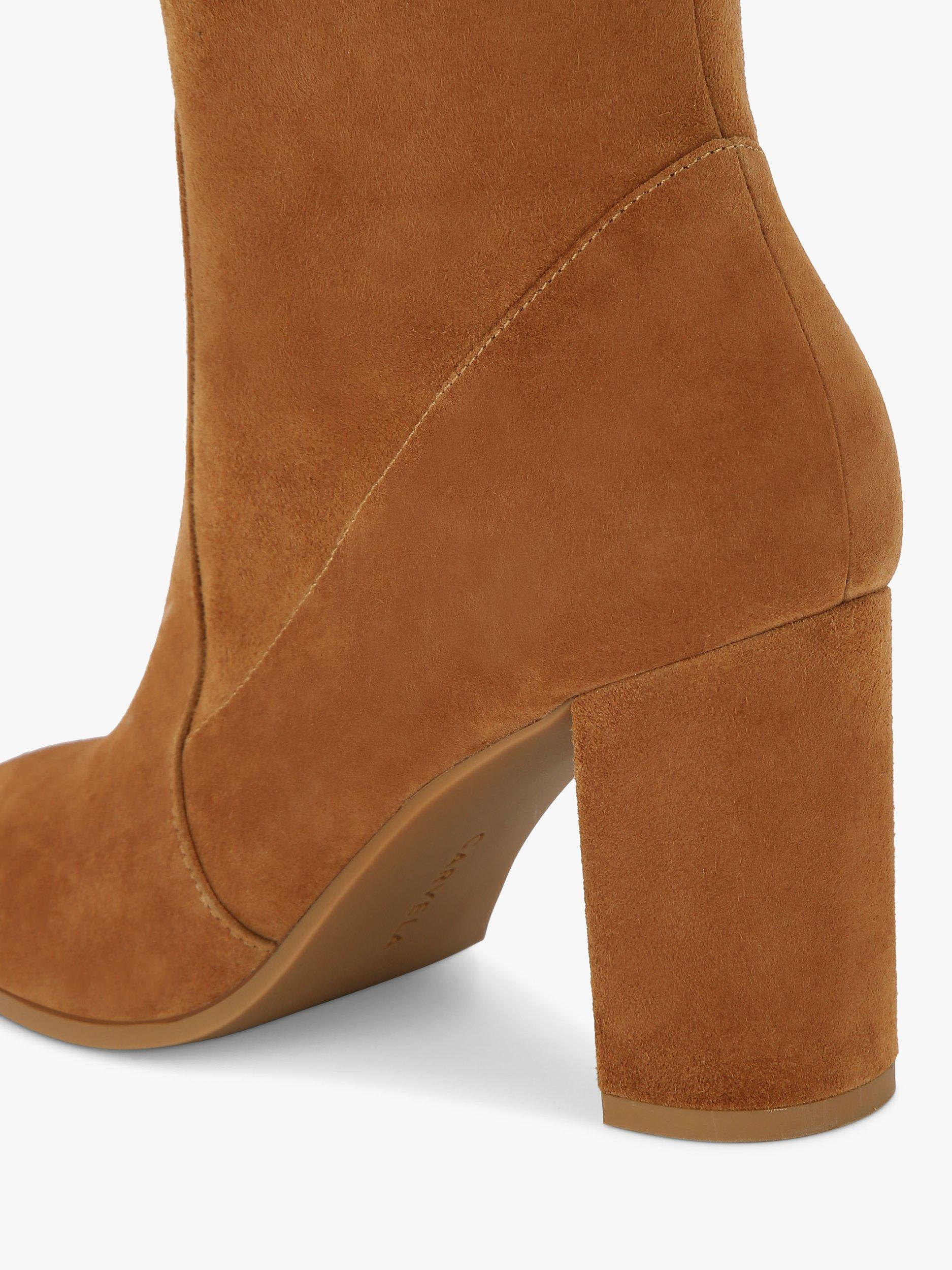 Carvela Pose Suede Knee High Boots Tan