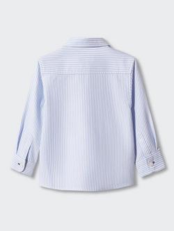 Mango Baby Regular Fit Stripe Oxford Shirt - view 2, Medium Blue
