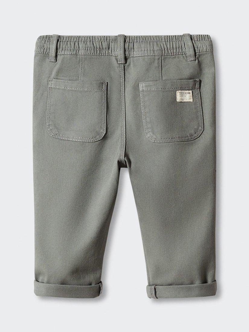 Product image 2 of 4, which shows Mango Baby Elastic-waist Straight Trousers, Grey, 18-24 months