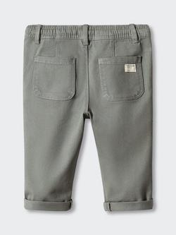 Mango Baby Elastic-waist Straight Trousers, Grey - view 2, Grey