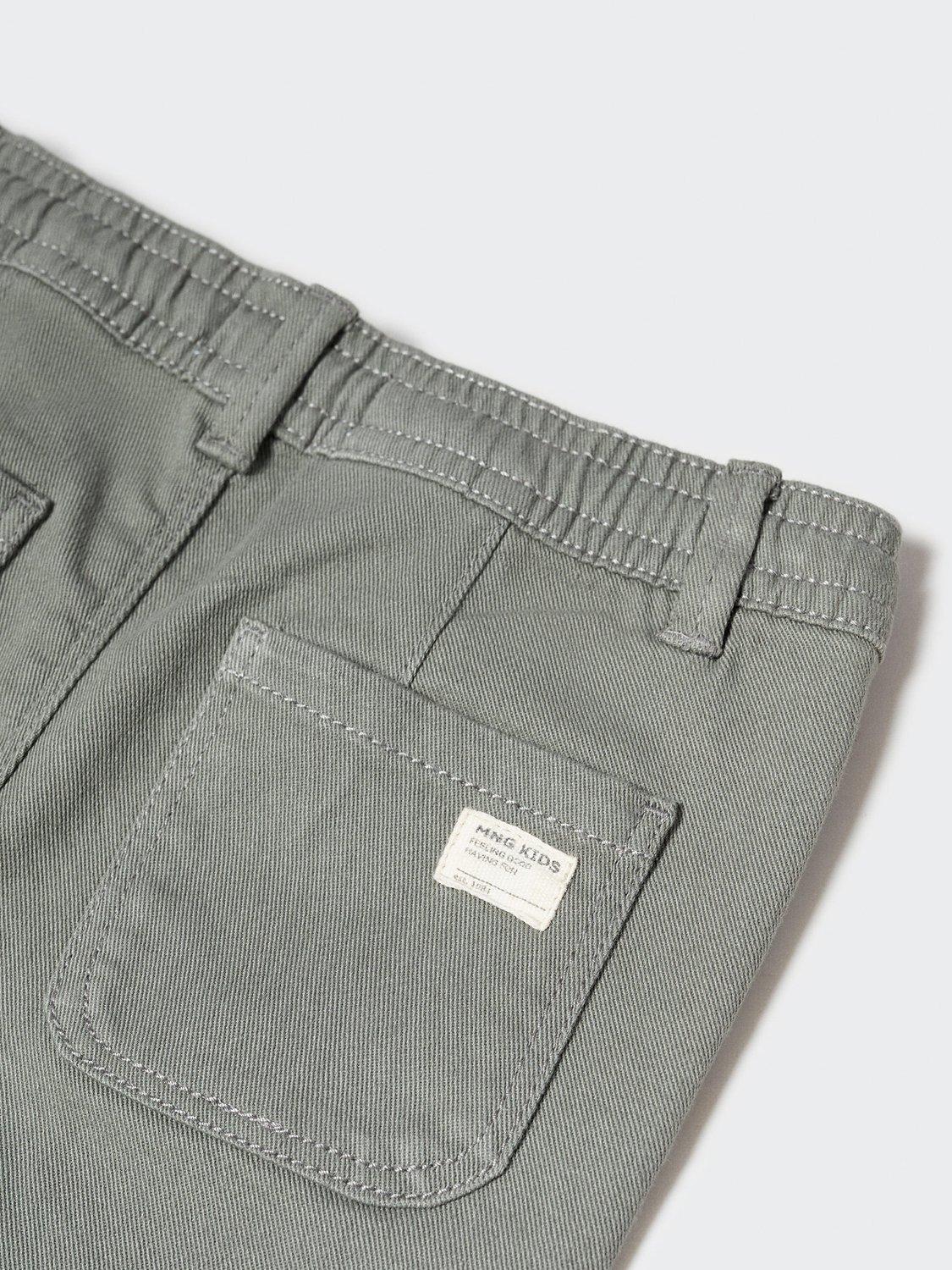Product image 3 of 4, which shows Mango Baby Elastic-waist Straight Trousers, Grey, 18-24 months