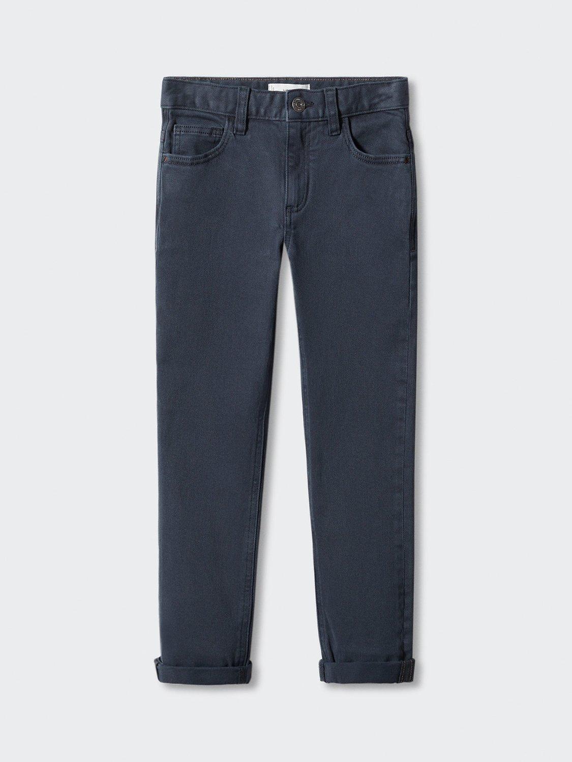 Mango Kids' Peru Straight Trousers, Navy