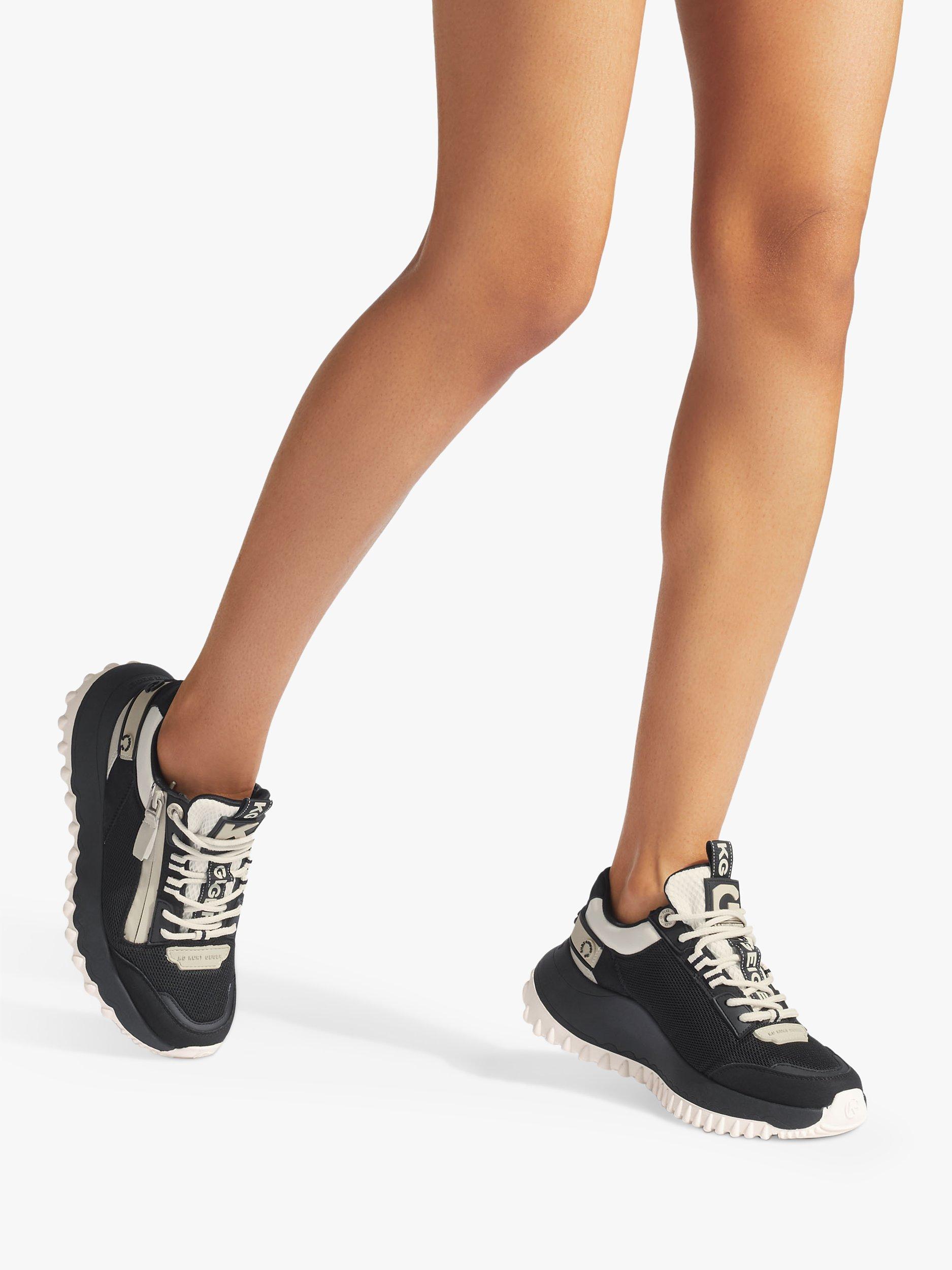 Product image 2 of 5, which shows KG Kurt Geiger Lowell Zip Detail Trainers, Black/Multi, 3