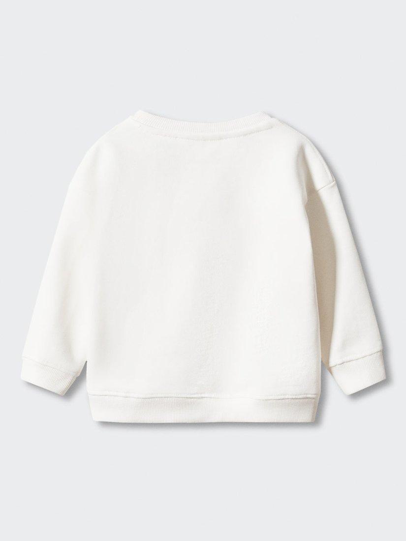 Product image 2 of 4, which shows Mango Kids' Snoopy Hugs Sweatshirt, Natural White, 12-18 months